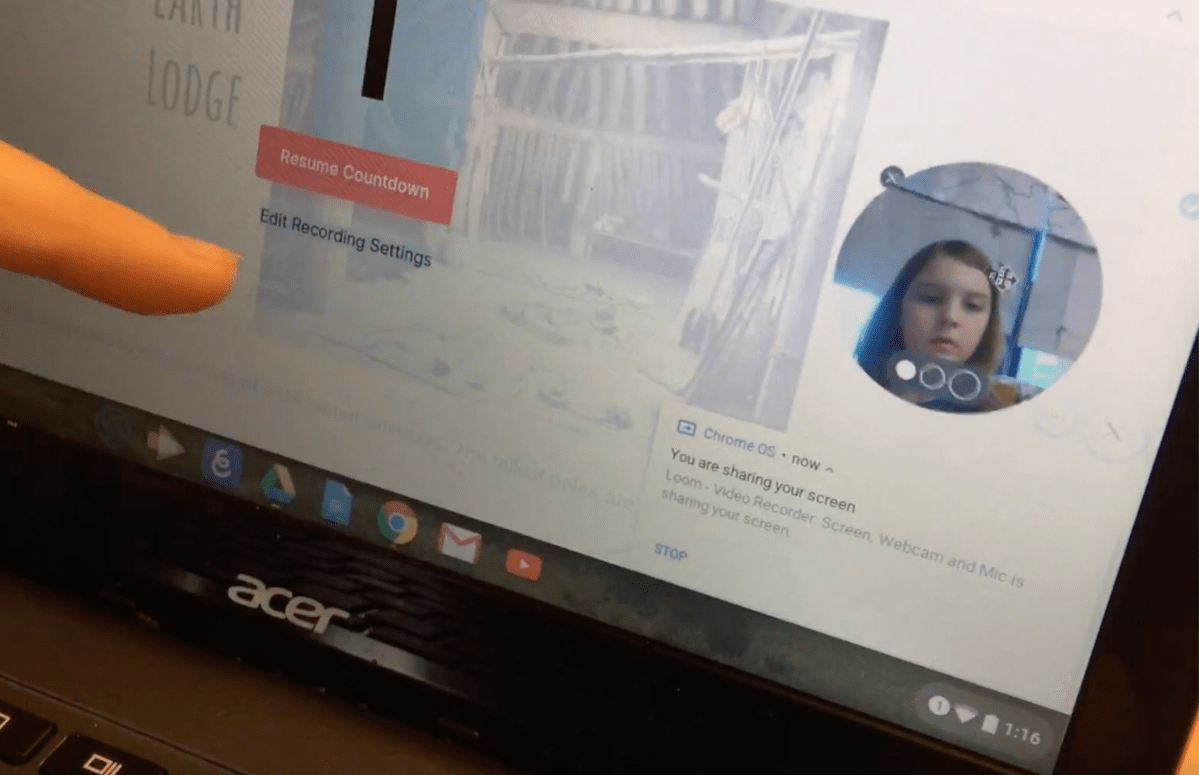 laptop with student work